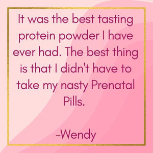 Testimonial 4 for the safest and yummiest protein powder for pregnancy - vanilla flavor
